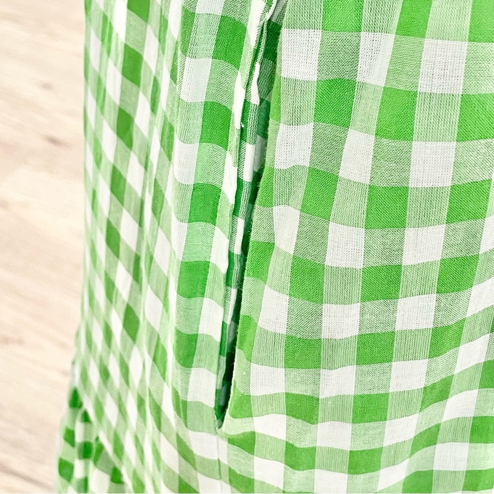 NWT S Draper James, green and white checkered maxi dress - Picture 5 of 8